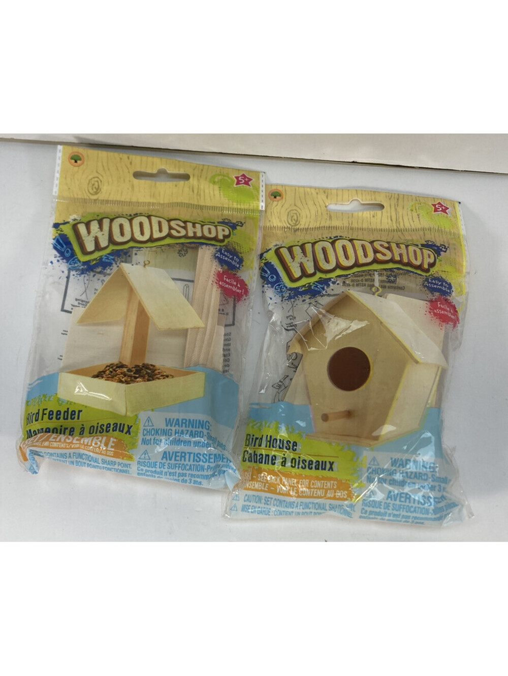 Kids Wood Shop Bird Feeder & Bird House Activity Skill-Building Model Kit